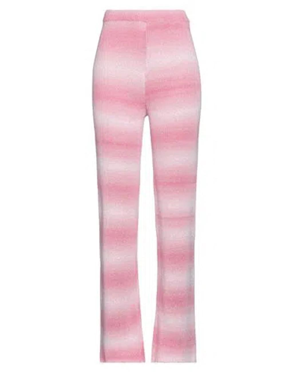 MSGM Cotton Blend Knit Pants In Pink Product Image