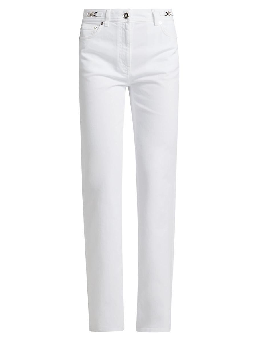 Womens Washed Slim-Fit Jeans Product Image