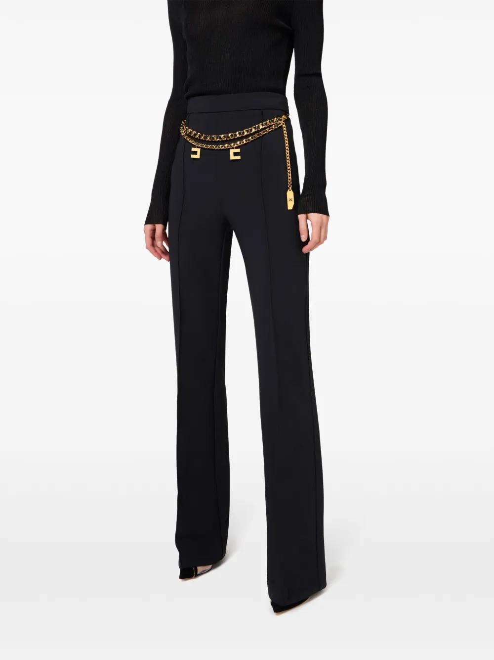 belted crepe palazzo trousers Product Image