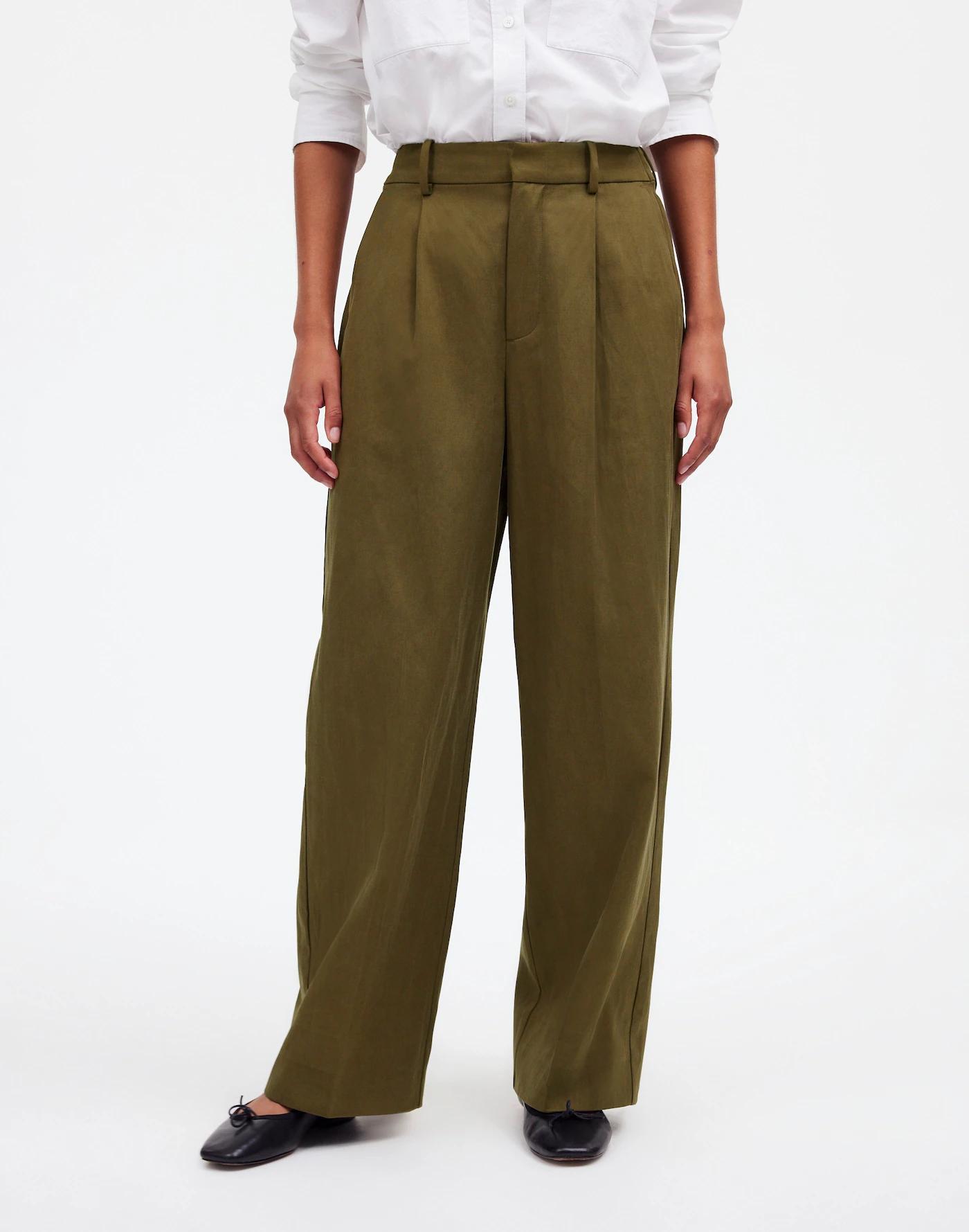 Slouchy Straight Pants in Drapey Twill Product Image