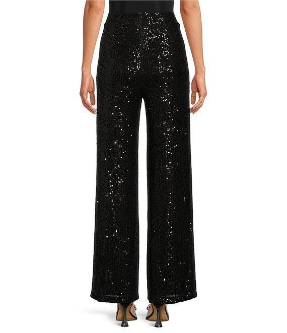 Belle by Badgley Mischka Iris Sequin Flat Front Coordinating Pants Product Image