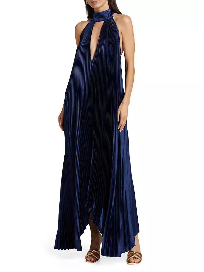 La Fete Opera Pleated Halterneck Gown Product Image