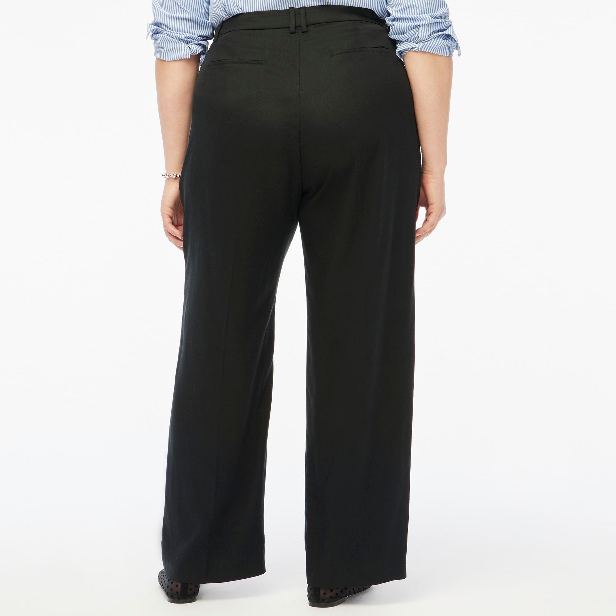 Wide-leg pleated twill trouser pant Product Image