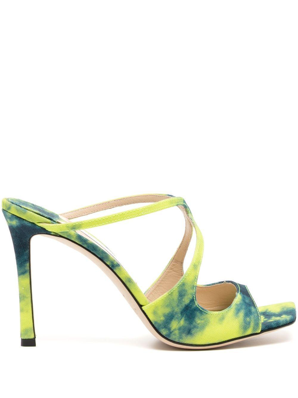 JIMMY CHOO Anise 95 Denim Sandal In Green Product Image