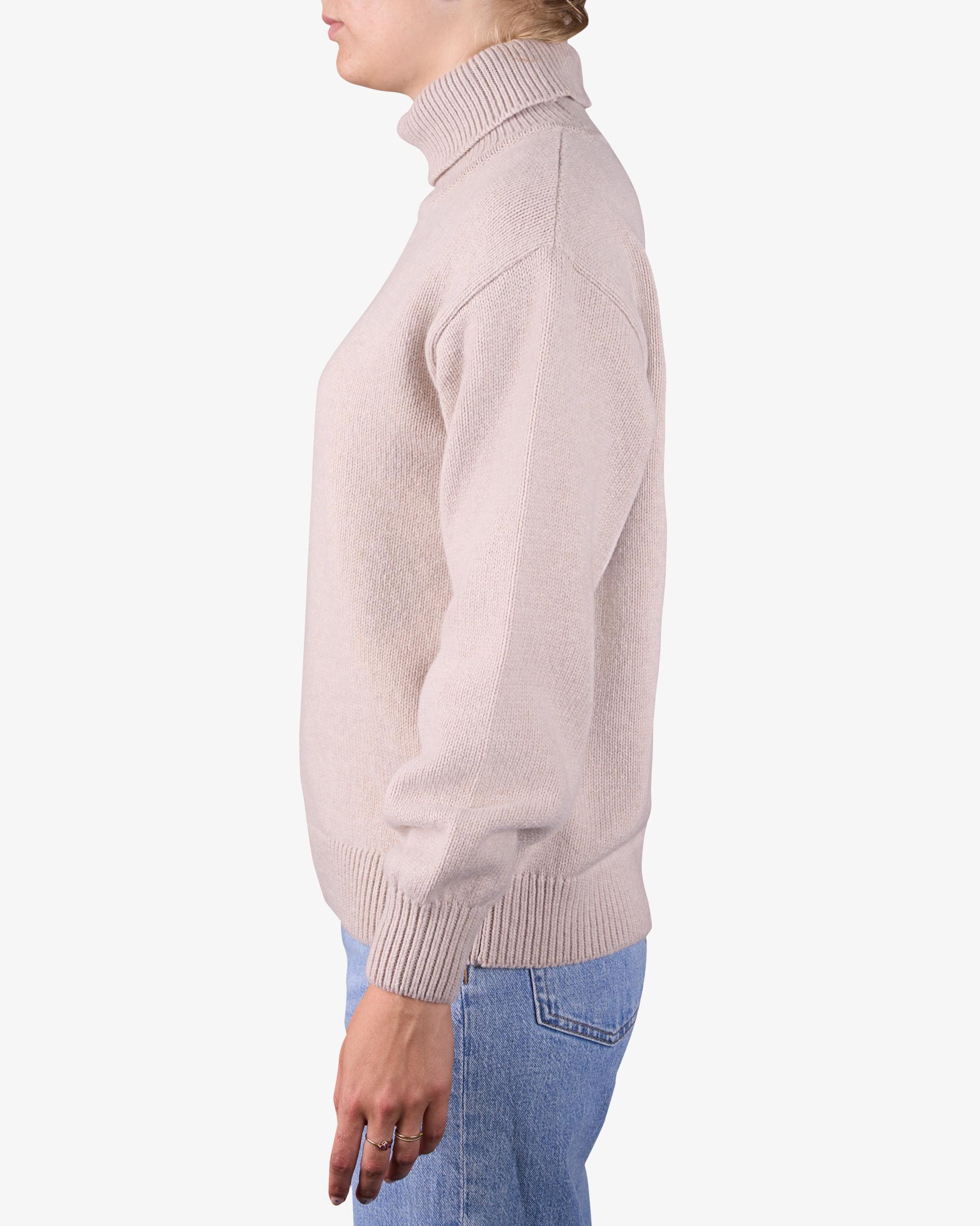 Merino Wool Turtleneck - Warm Taupe Product Image