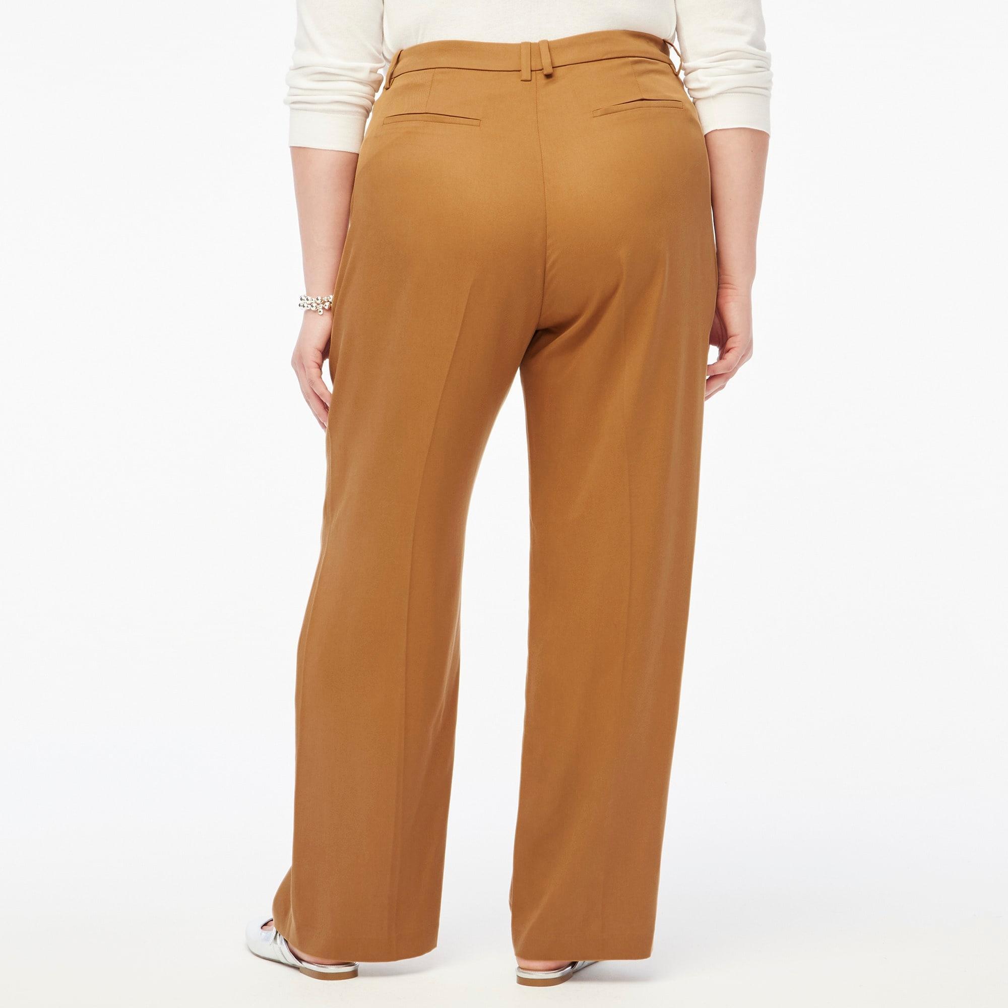 Wide-leg pleated twill trouser pant Product Image