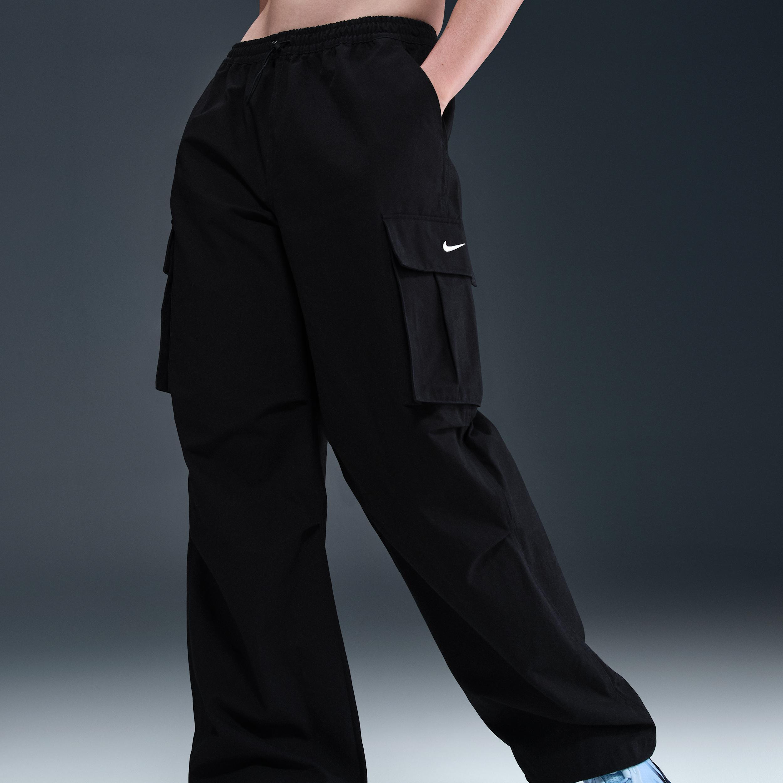 Womens Nike Sportswear Mid-Rise Oversized Woven Cargo Pants | HV1966-010 Product Image