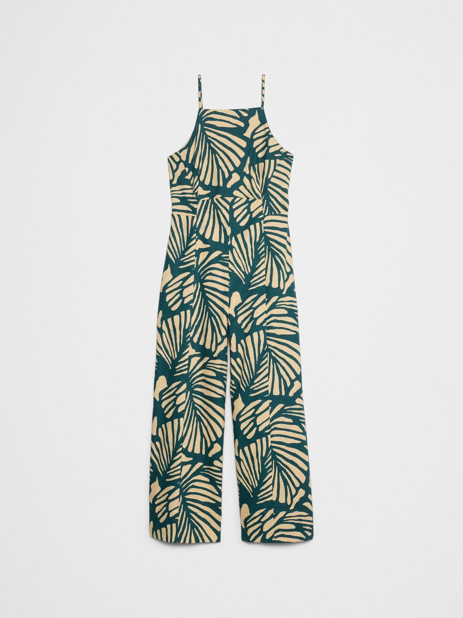 Linen-Blend Strappy Tailored Jumpsuit Product Image