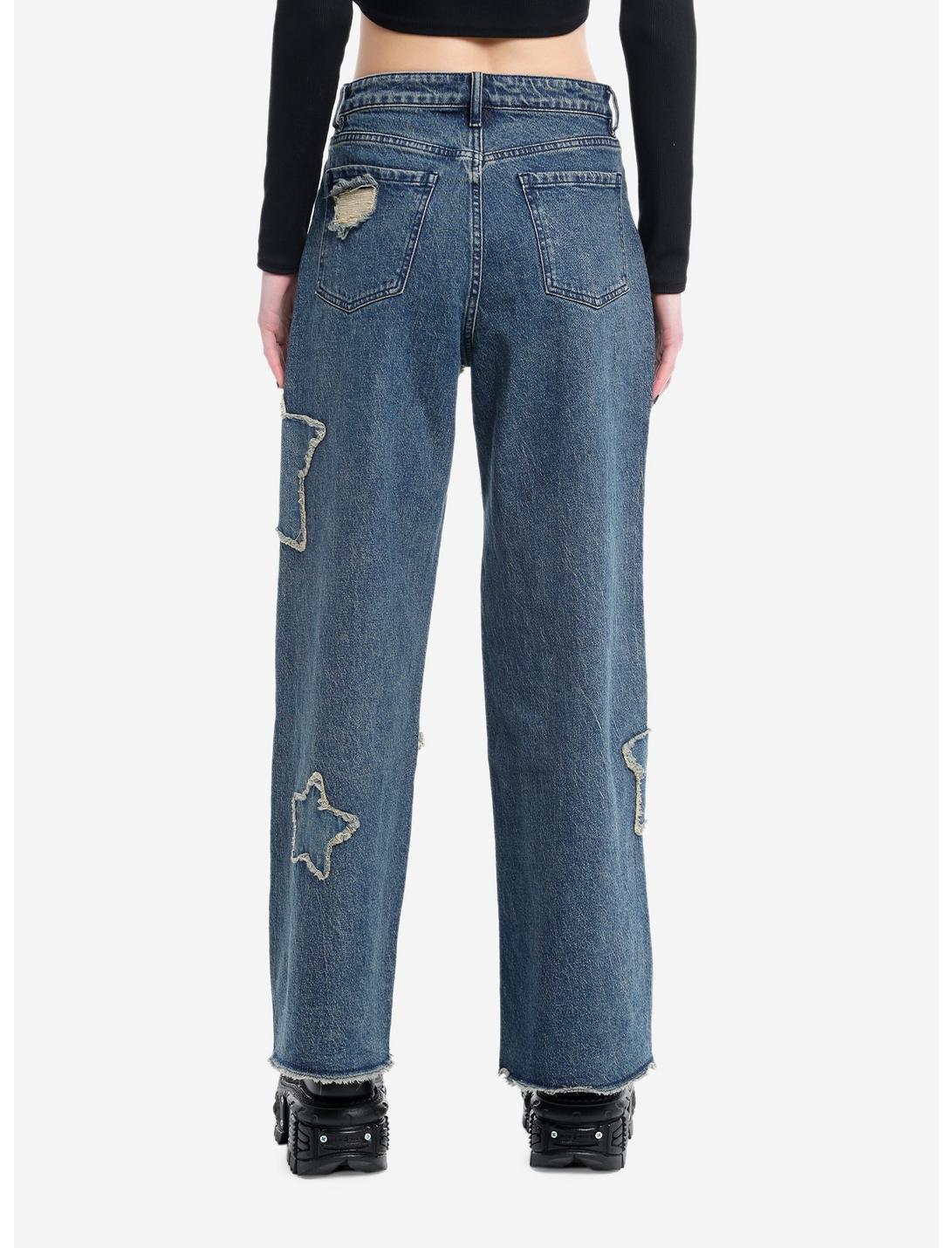 Star Patch Wide Leg Jeans Product Image