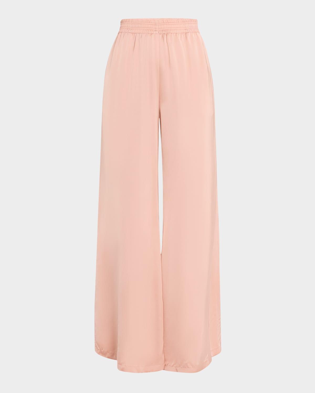 FABIANA FILIPPI Wide-leg Viscose Satin Trousers In Light/pastel Product Image