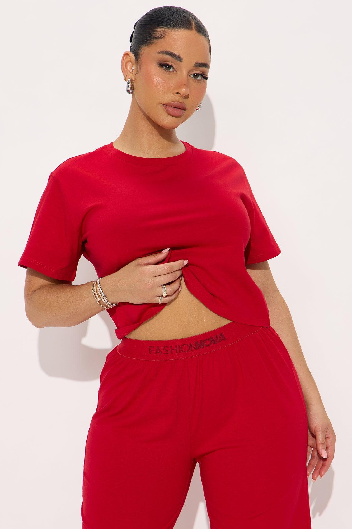 FN Mood PJ Pant Set - Red Female Product Image