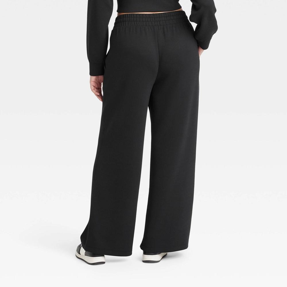 Women's Airy Sleek Ribbed High-Rise Wide Leg Pants - All In Motion™ Product Image