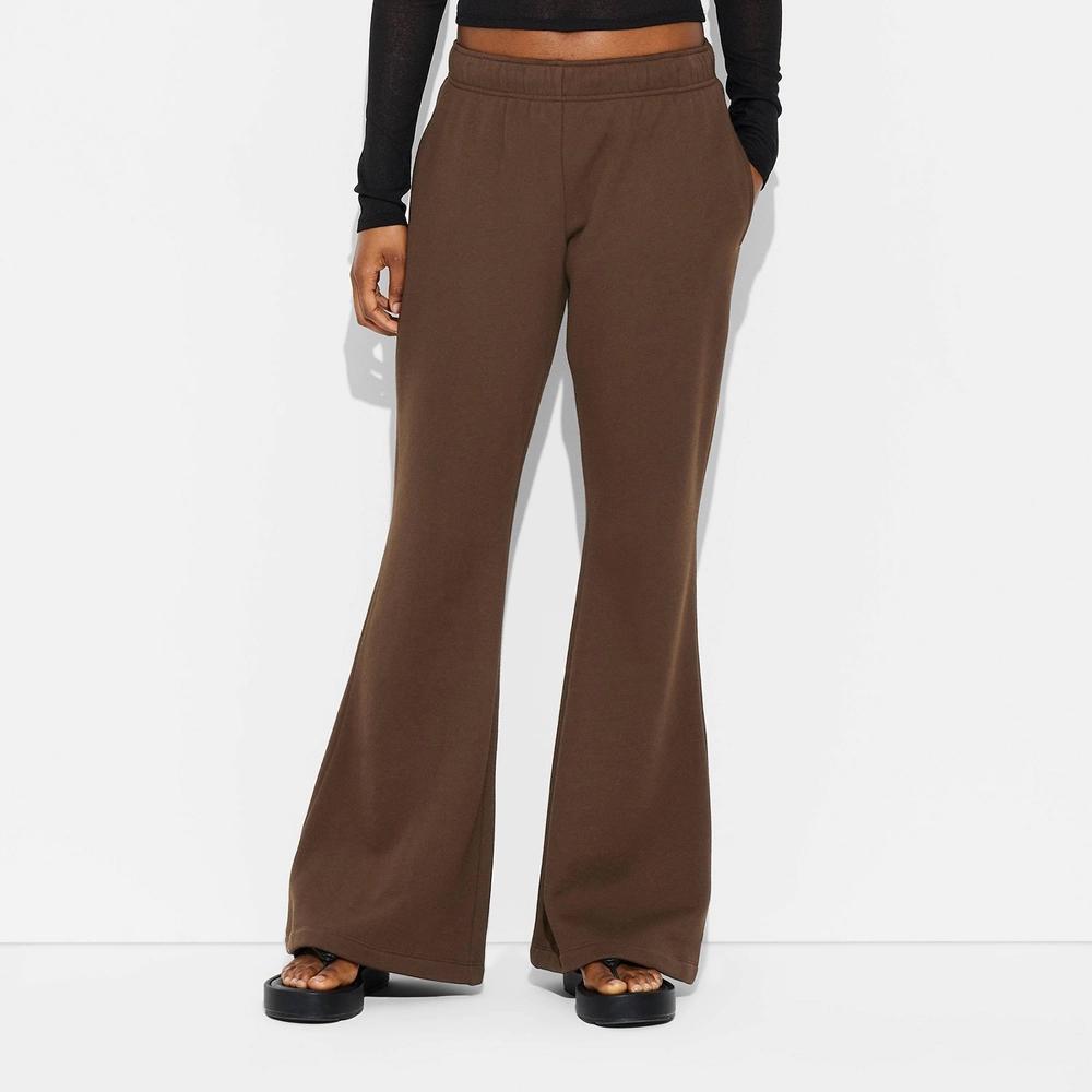 Womens High-Rise Flare Sweatpants - Wild Fable Brown L Product Image