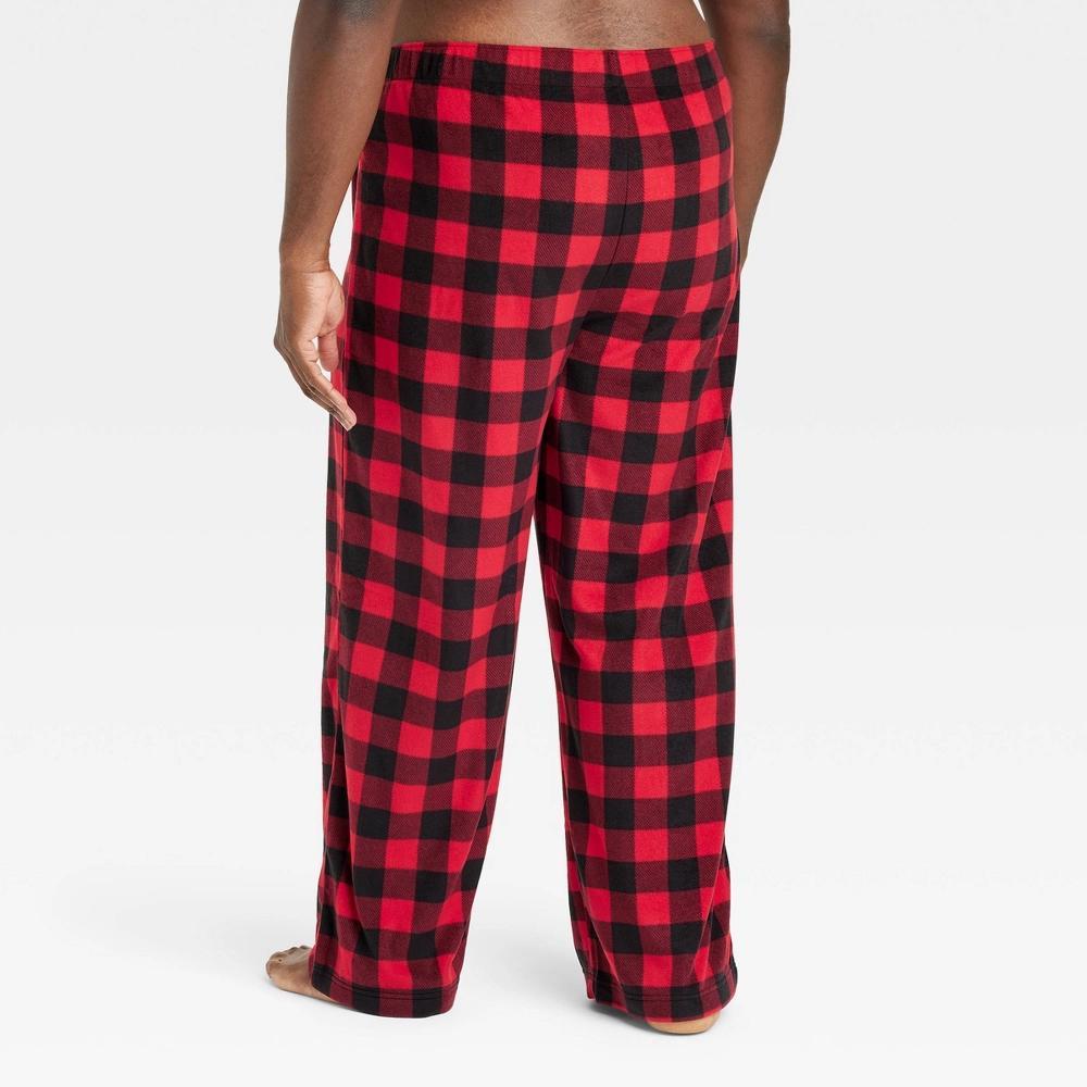 Men's Big & Tall Buffalo Check Microfleece Holiday Matching Family Pajama Pants - Wondershop™ Red 3XLT Product Image