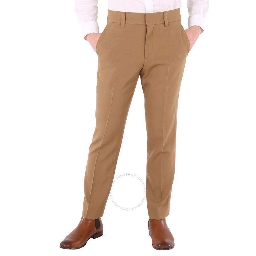 Men's Fawn Grain De Poudre Wool Tailored Trousers In Red Product Image