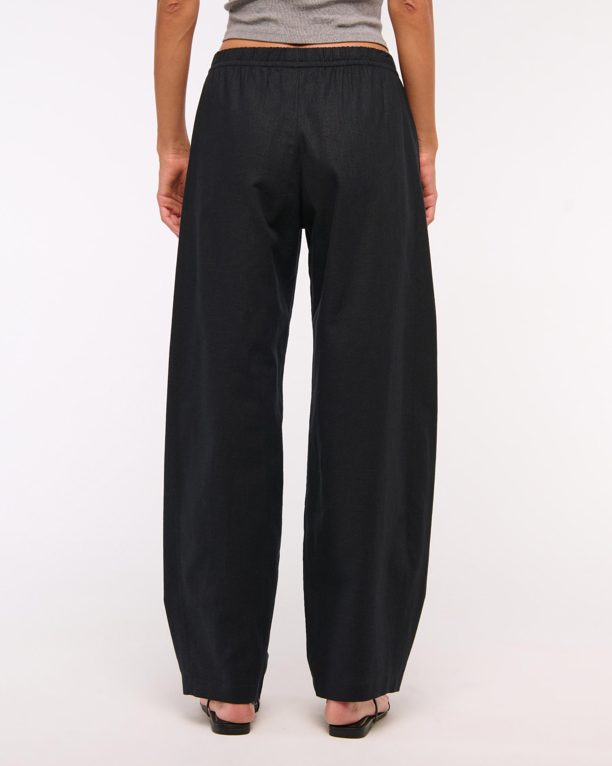 Linen-Blend Barrel Pull-On Pant Product Image