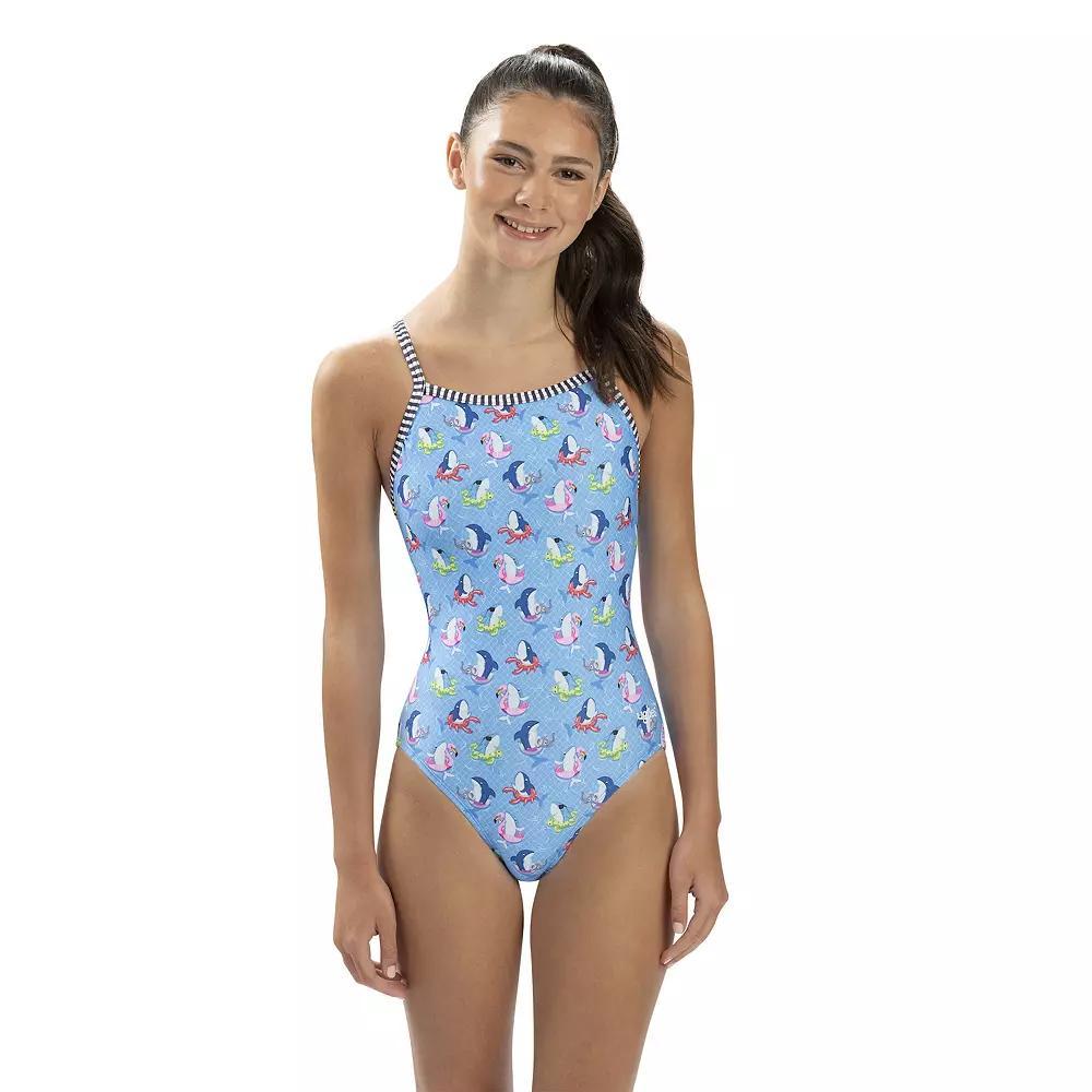 Juniors' Dolfin Uglies Fin Floats Print V-2 Racerback Competitive One-Piece Swimsuit, Women's,  Product Image