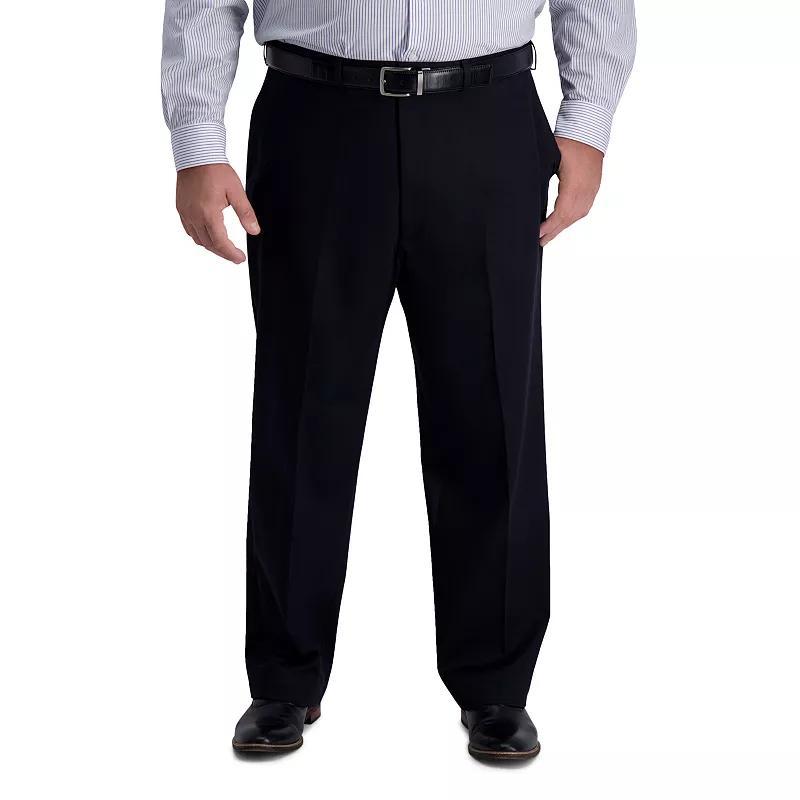 Big & Tall Haggar Iron Free Classic-Fit Flat-Front Pants, Mens Dark Blue Product Image