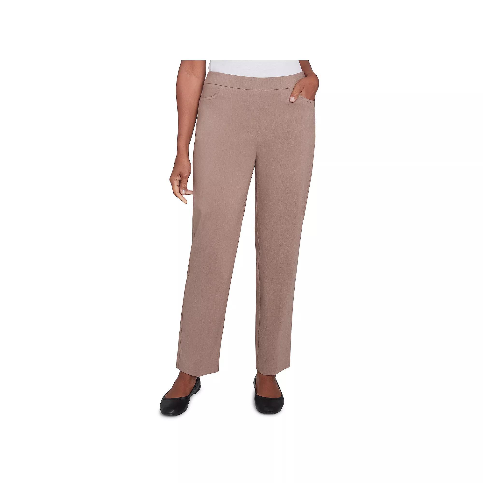 Women's Alfred Dunner Classic Balanced Short Length Pants, Size: 14 Short, Fawn Grey Product Image