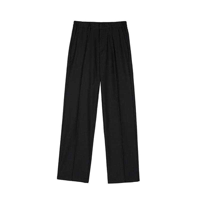 RT No. 9238 BLACK FOLDED STRAIGHT PANTS Product Image