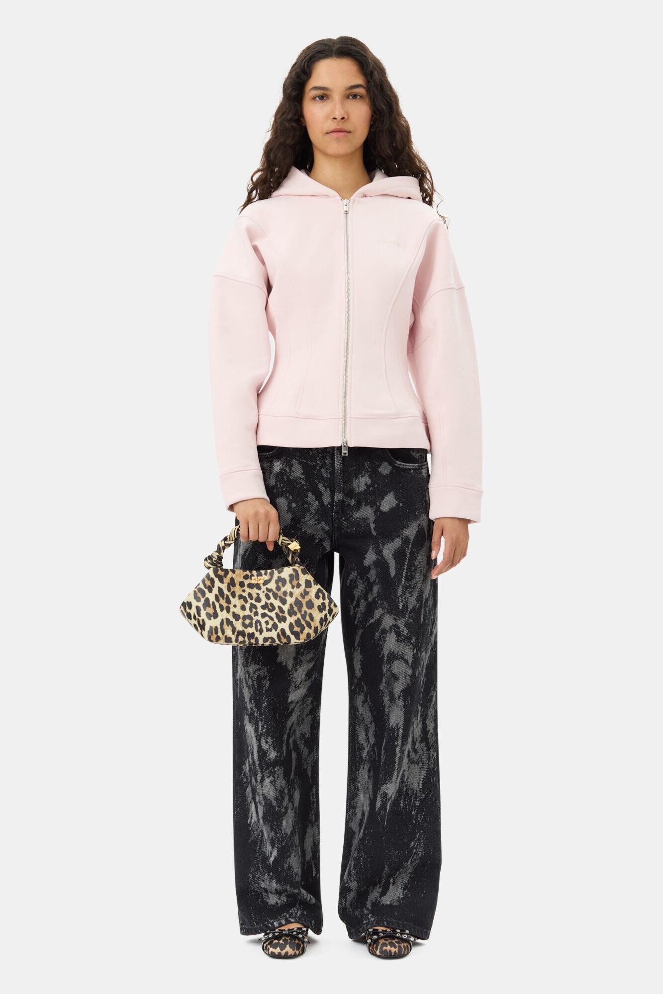 Pink Fleece Zip Hoodie Product Image