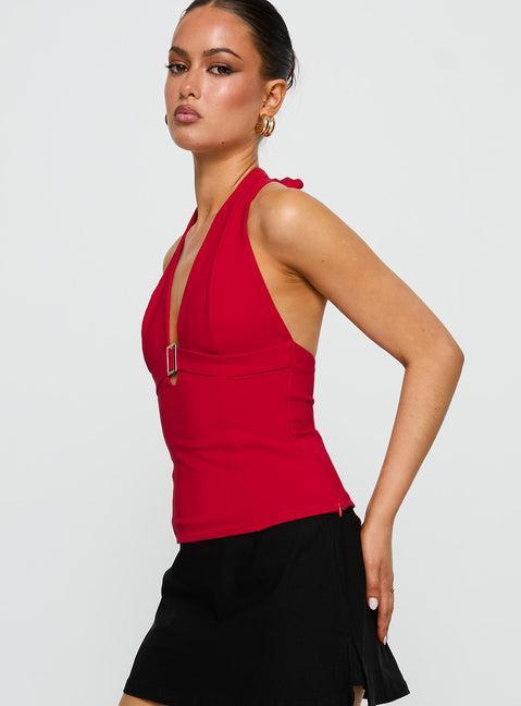 In Your Life Halter Top Red Product Image
