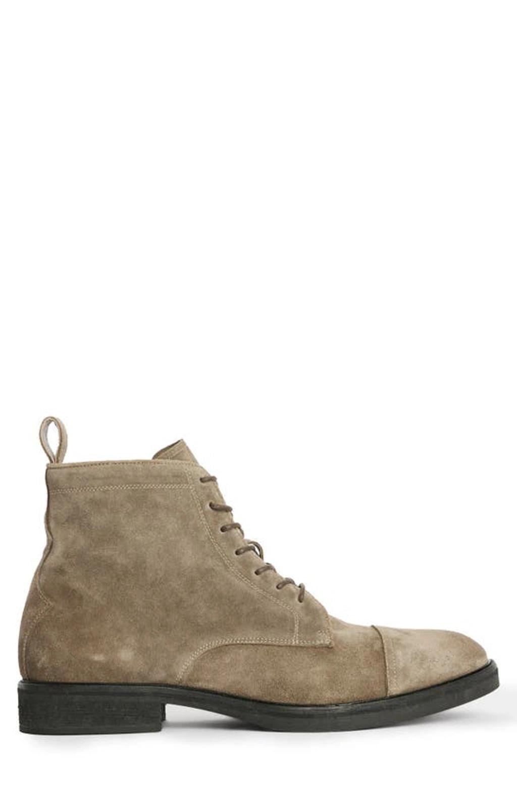 ALLSAINTS Drago Lace-up Suede Ankle Boots In Khaki Product Image