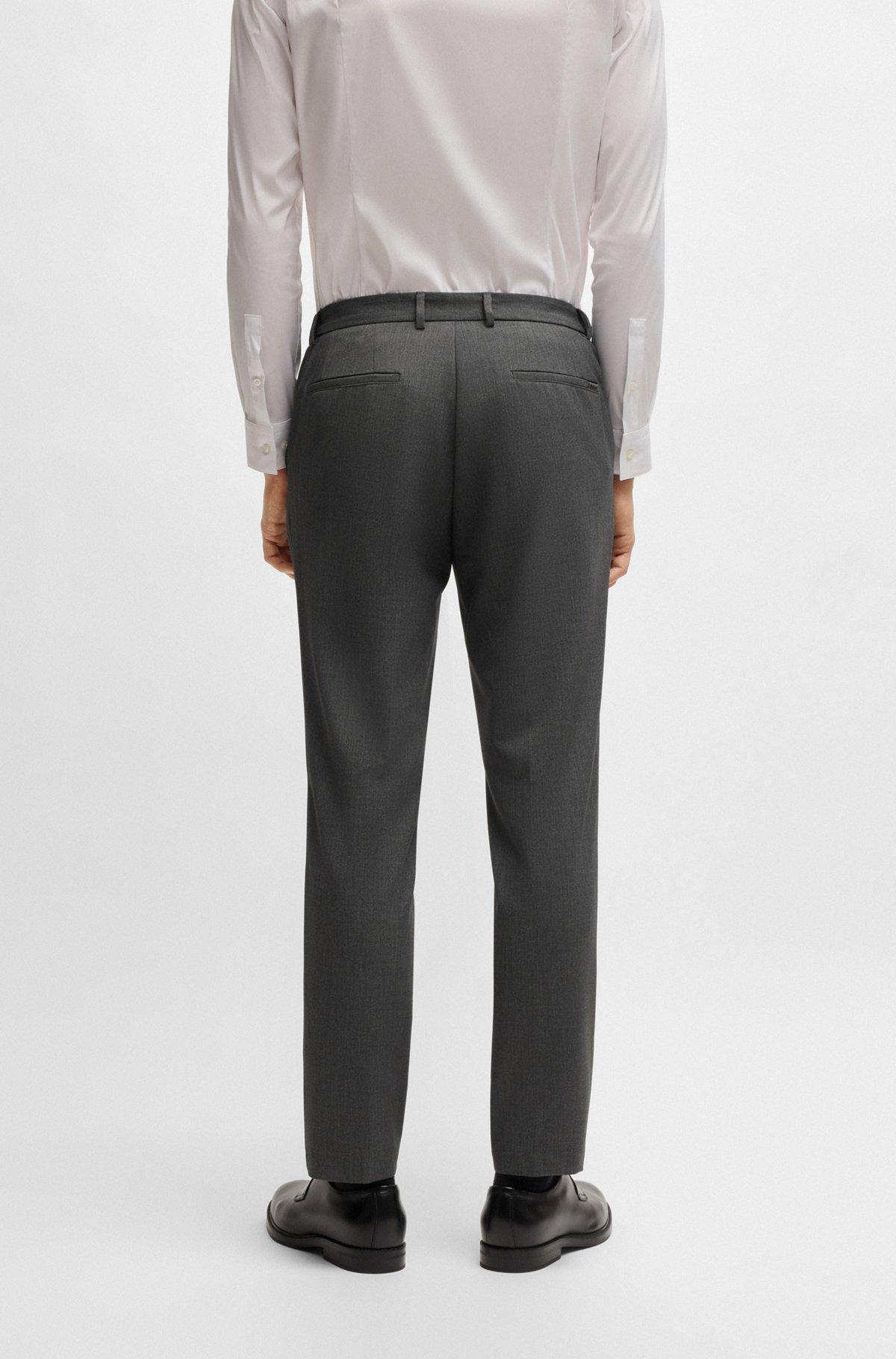 Slim-fit washable trousers in micro-patterned stretch fabric Product Image
