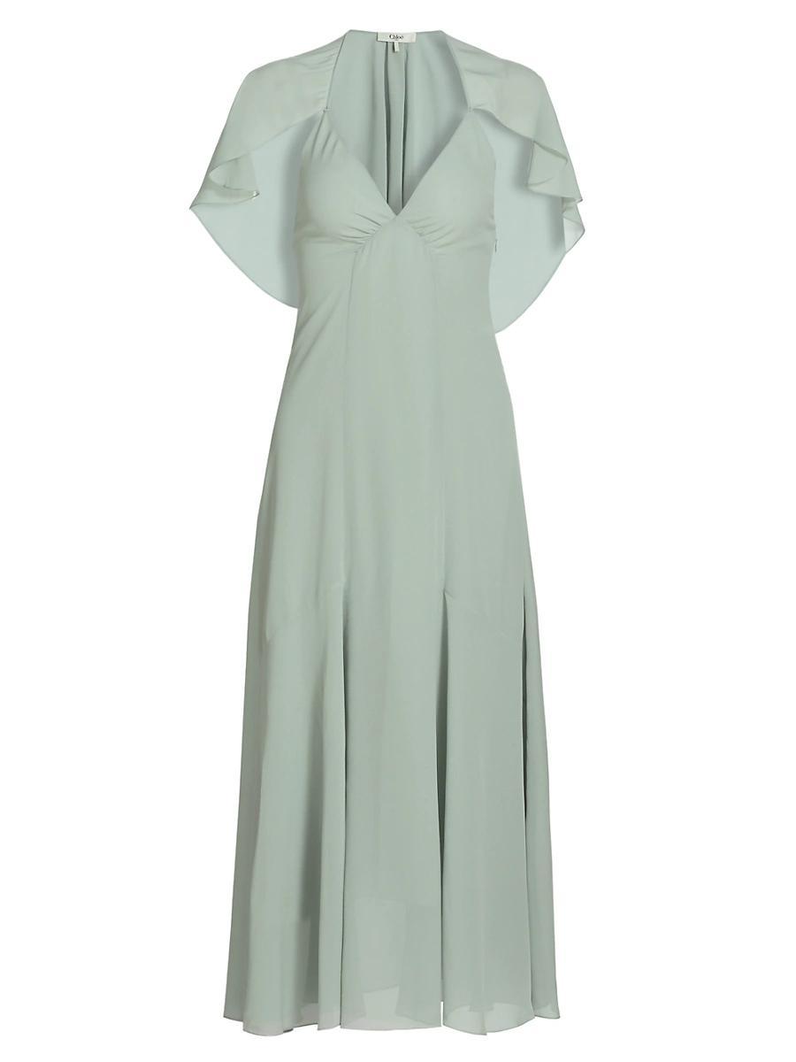 Womens Silk Capelet Midi-Dress Product Image