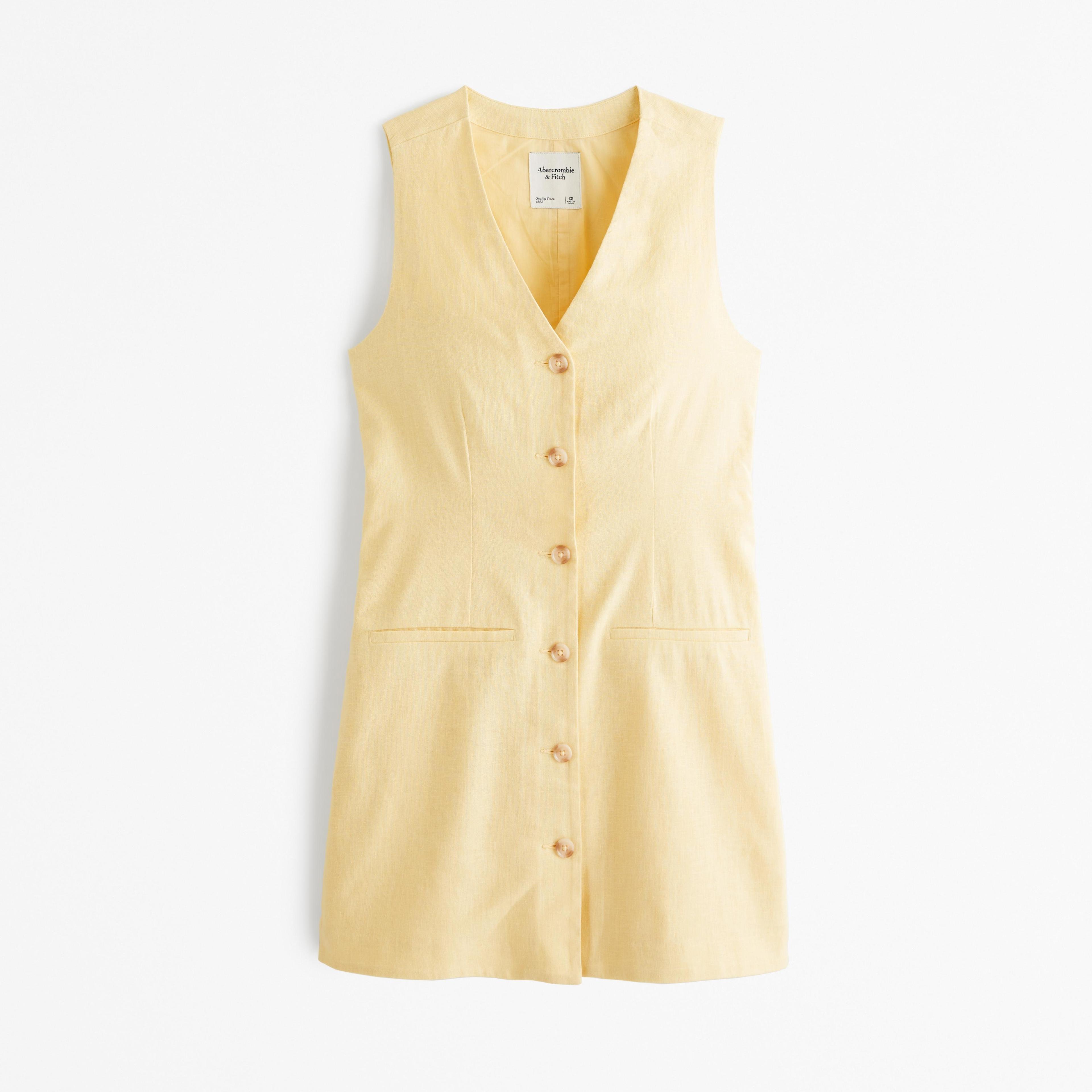 The A&F Mara Linen-Blend Vest Mini Dress Product Image