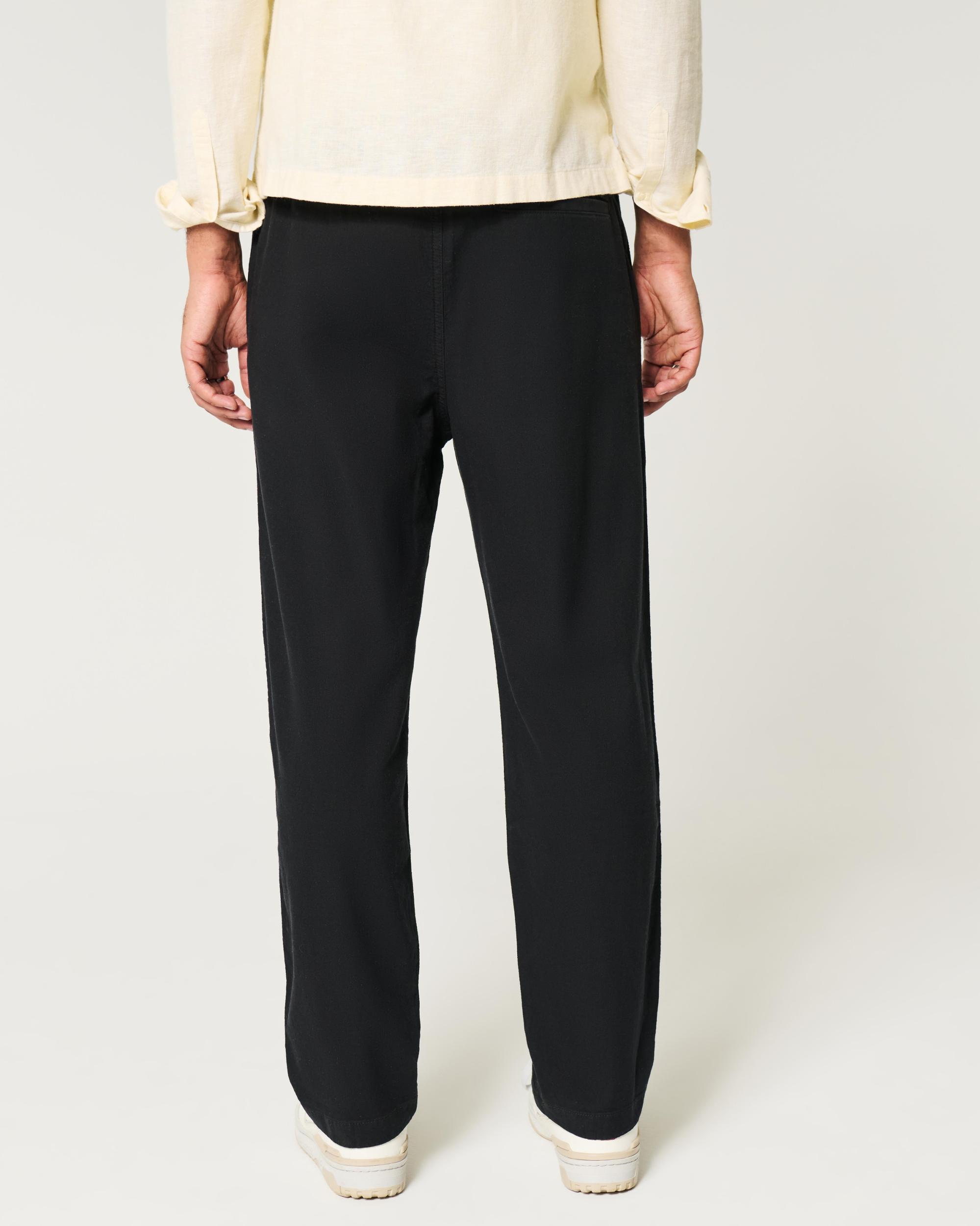 Linen-Blend Loose Pull-On Pants Product Image