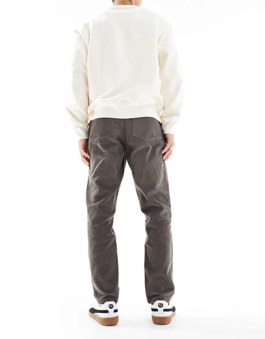 Another Influence cord straight leg pants in gray Product Image