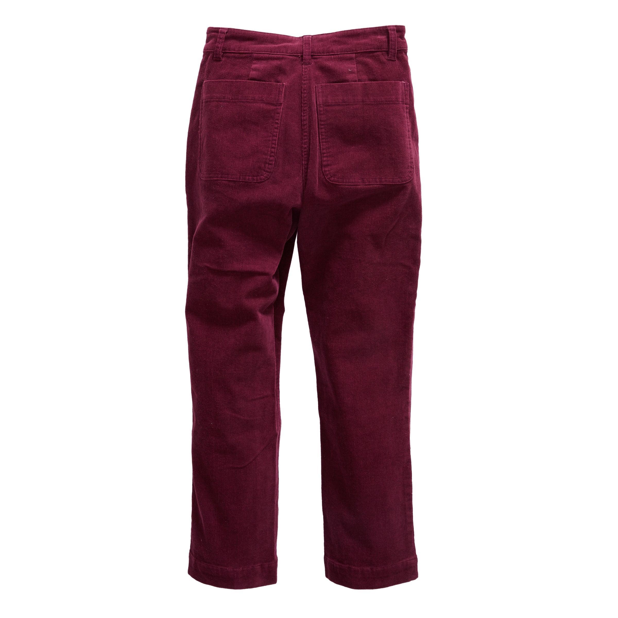 Tracy Slim Ankle Stretch Corduroy Pants - Burgundy (Final Sale) Female Product Image