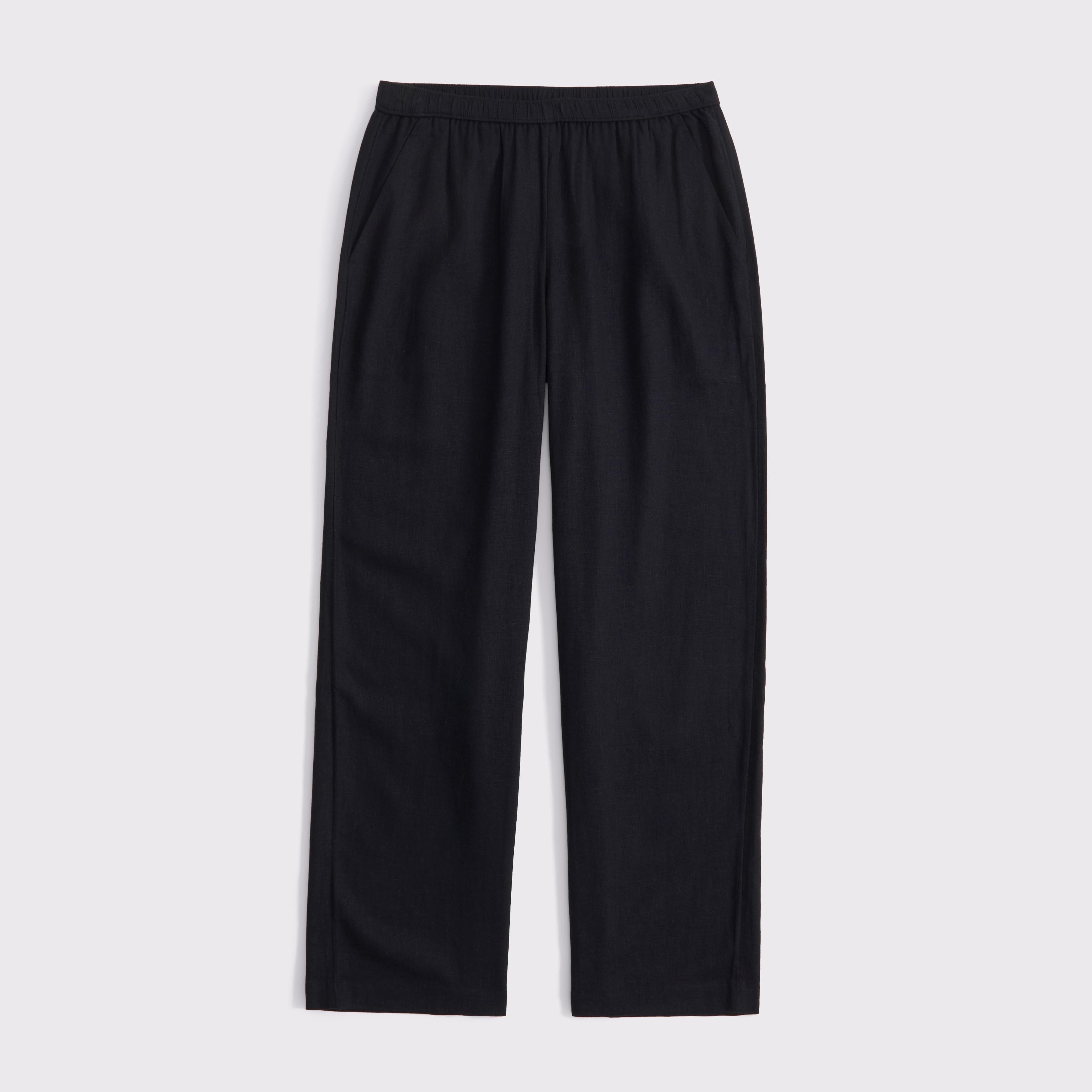 Straight Linen-Blend Pull-On Pant Product Image