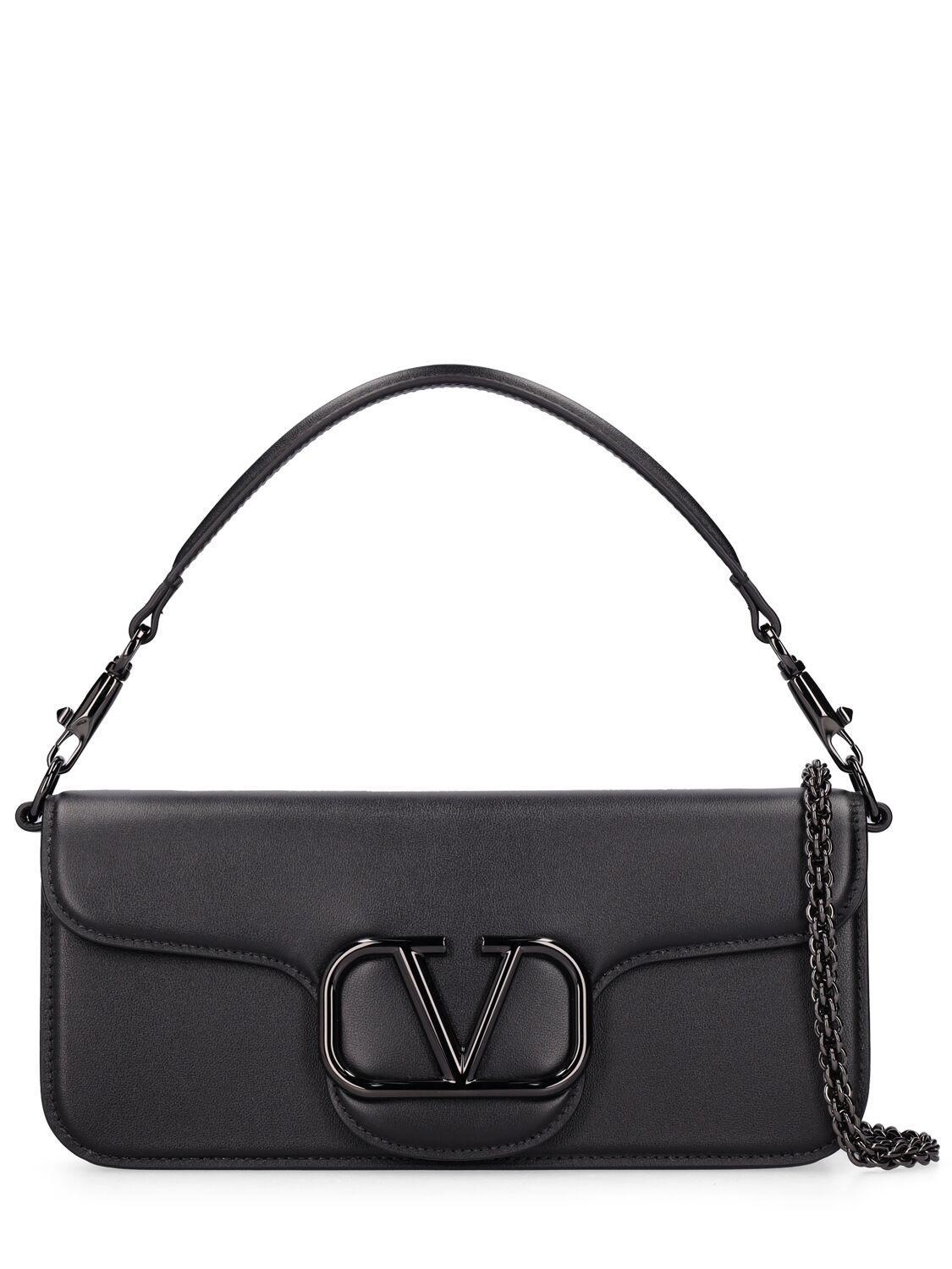 VALENTINO GARAVANI Vlogo Leather Shoulder Bag In 0no Product Image