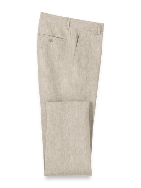 Linen Chambray Twill Pants - Khaki Product Image