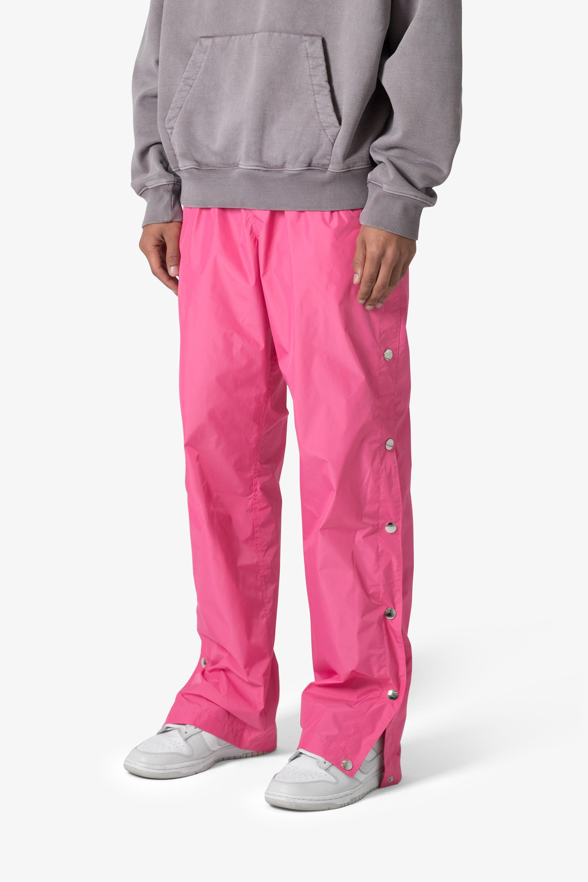 Nylon Snap Track Pants - Pink Product Image