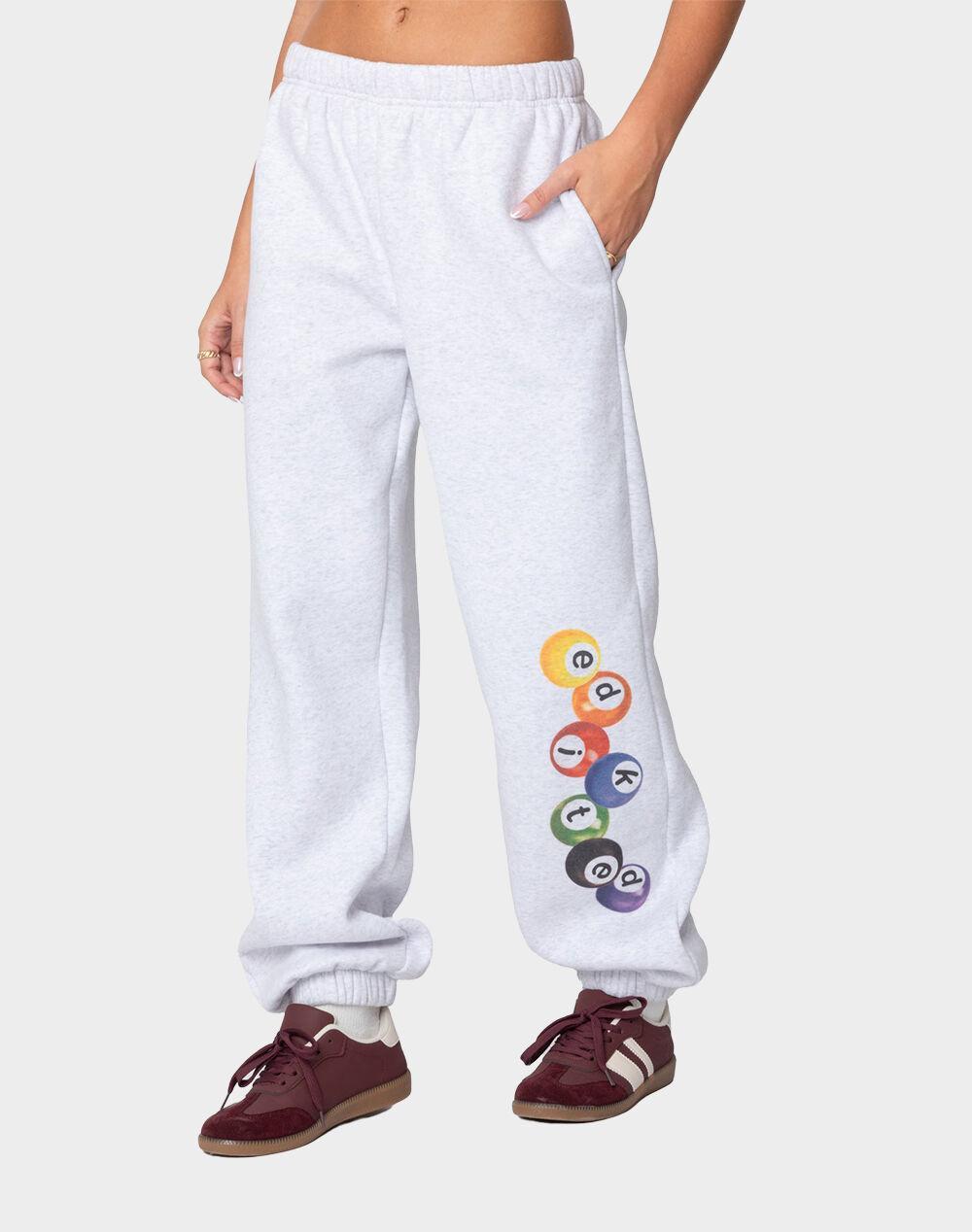 EDIKTED Billiard Oversized Sweatpants - GRAY Product Image