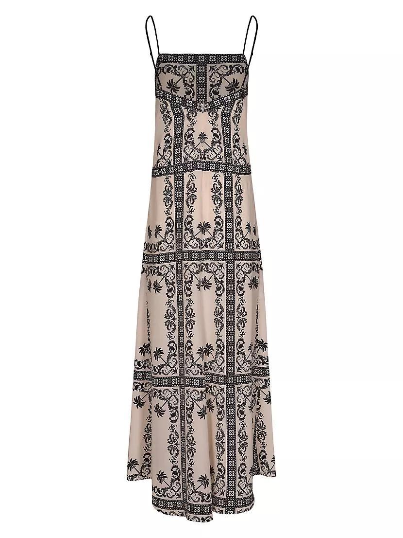 Reinvention Printed Silk Plunge-Back Maxi Dress Product Image