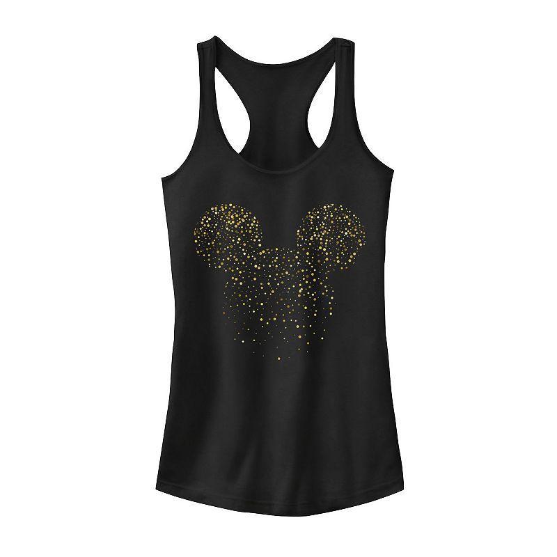 Disney's New Year's Mickey Mouse Juniors' Confetti Tank Top, Girl's, Size: Large, Black Product Image