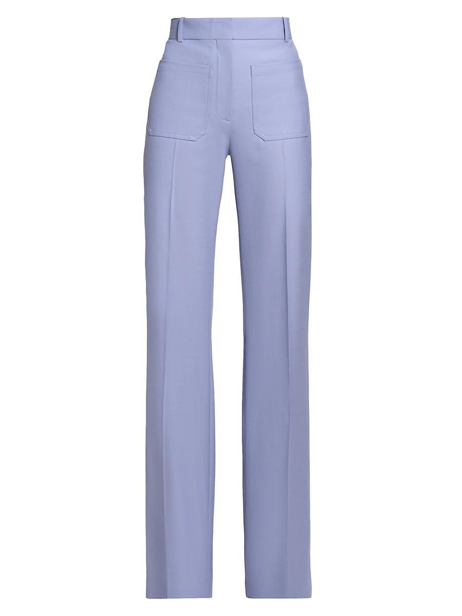 Womens Alina Pleated Wool-Blend High-Rise Pants Product Image