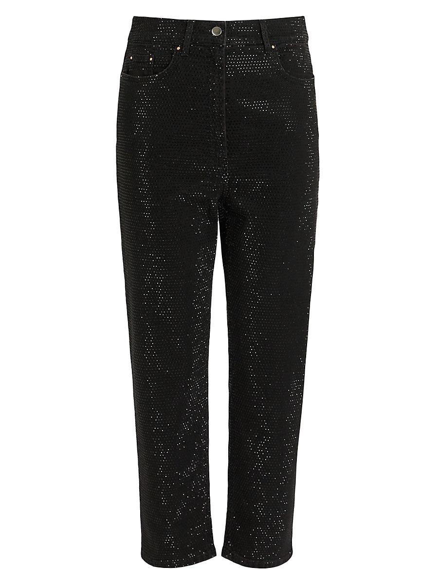 Womens 2A Uscita Sesia High-Rise Stretch Rhinestone Ankle-Length Jeans Product Image