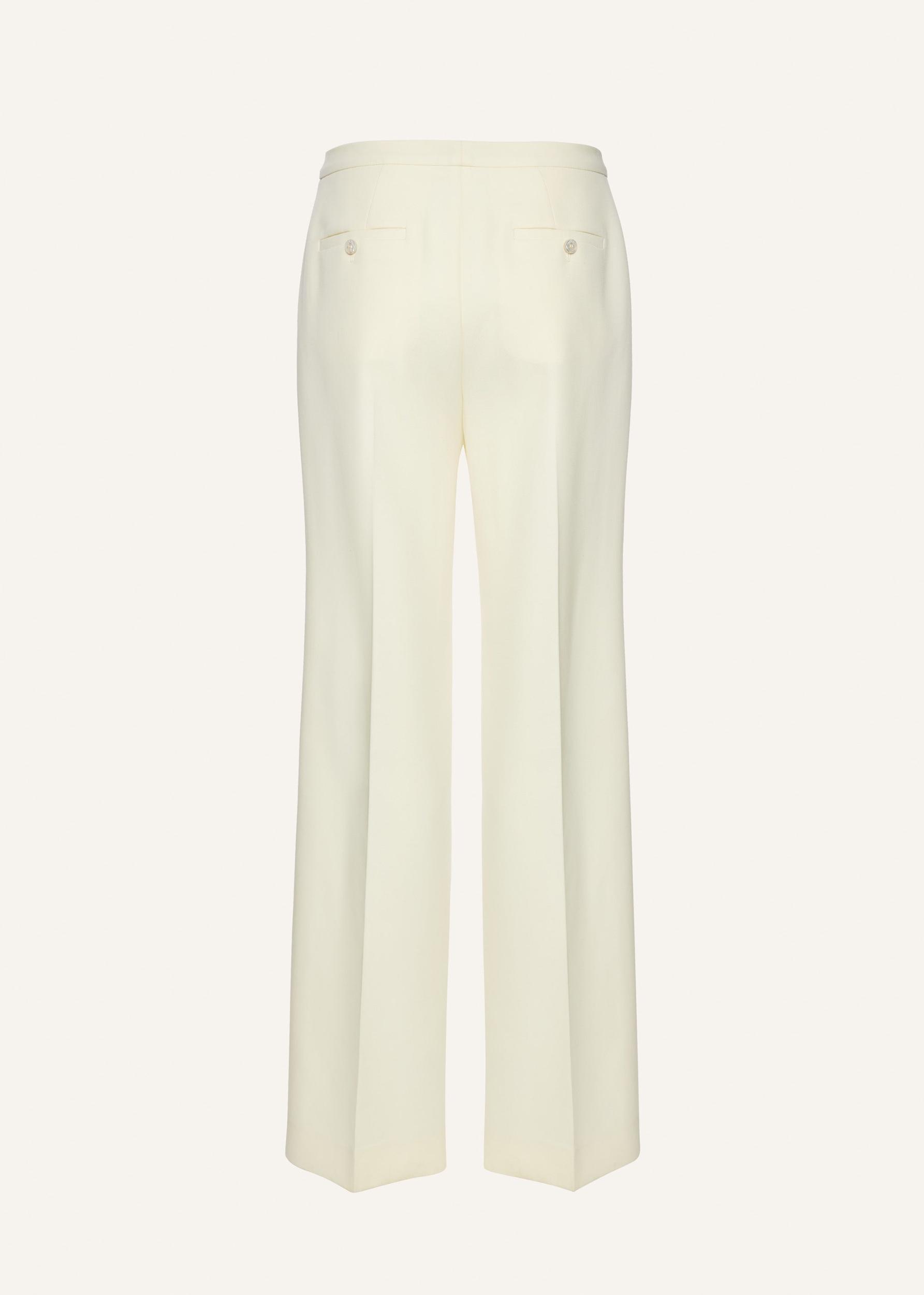 Straight-leg wool trousers in cream Product Image