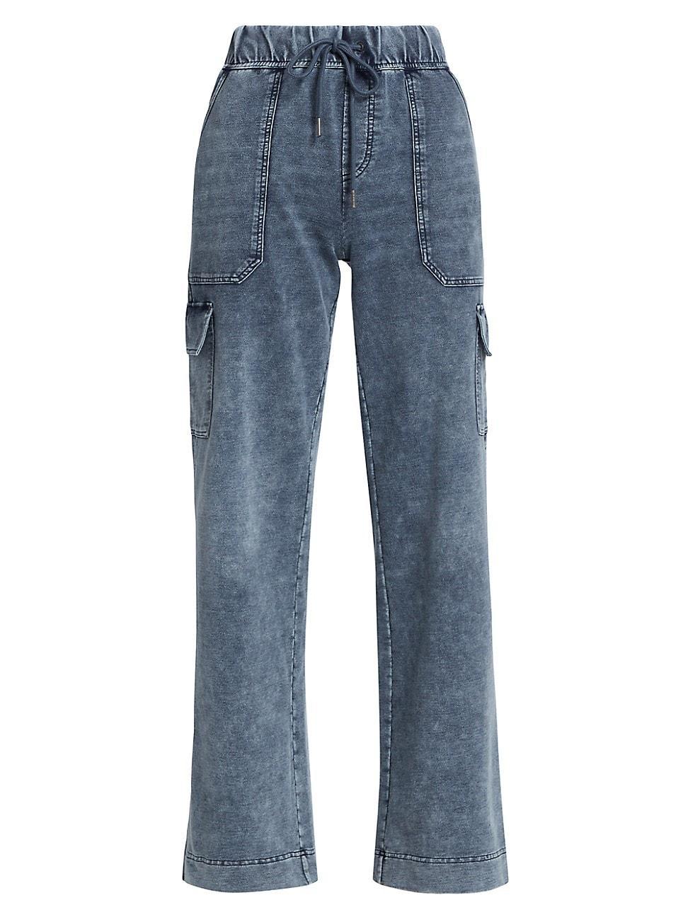 Womens Cotton-Blend Drawstring Cargo Pants Product Image