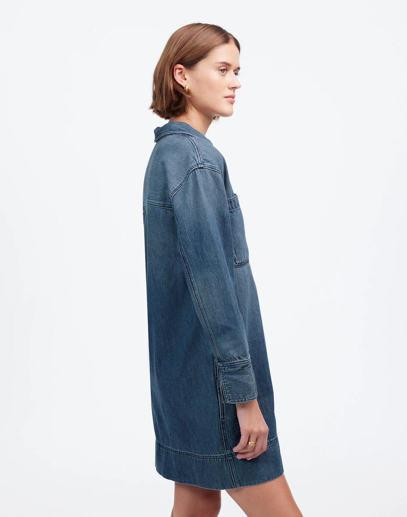 Popover Mini Dress: Airy Denim Edition Product Image