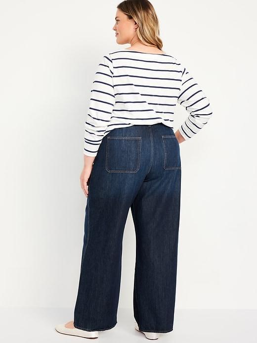 High-Waisted Baggy Wide-Leg Trouser Jeans Product Image