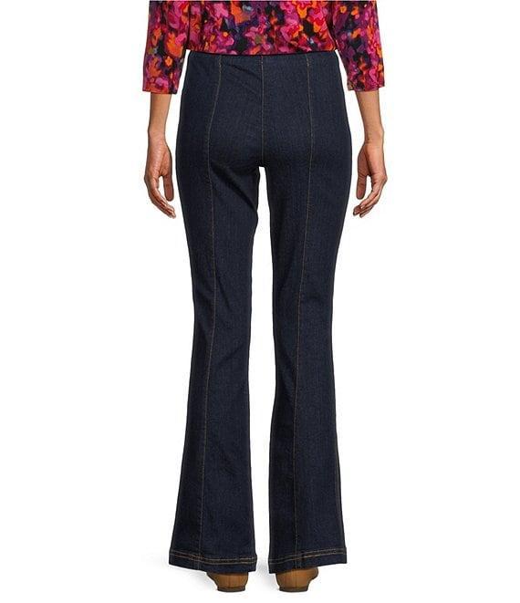 Intro Nia Slimming High Waist Gold Tone Stitching Detail Pull-On Flare Leg Pants Product Image