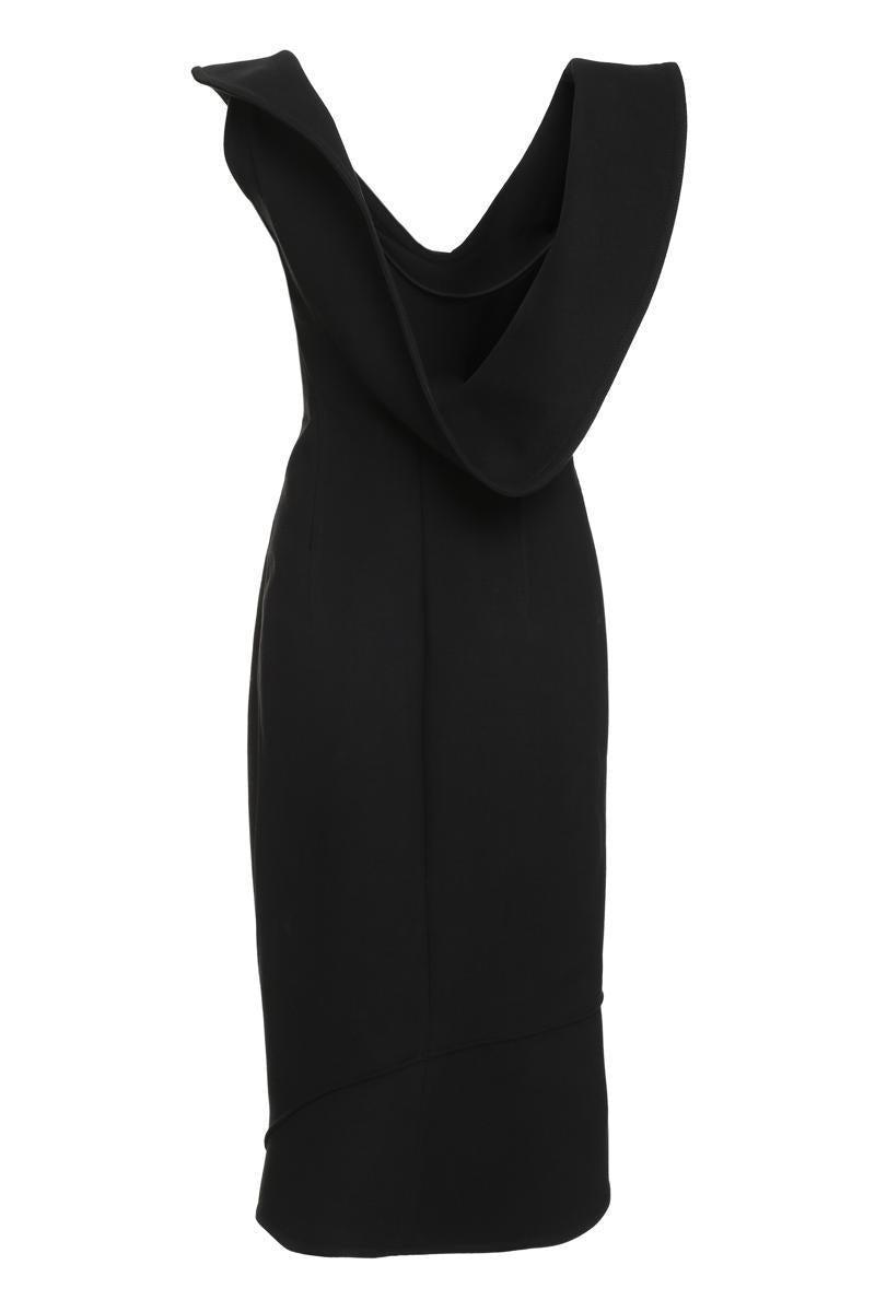 BOTTEGA VENETA Cotton Blend Midi-dress In Black Product Image