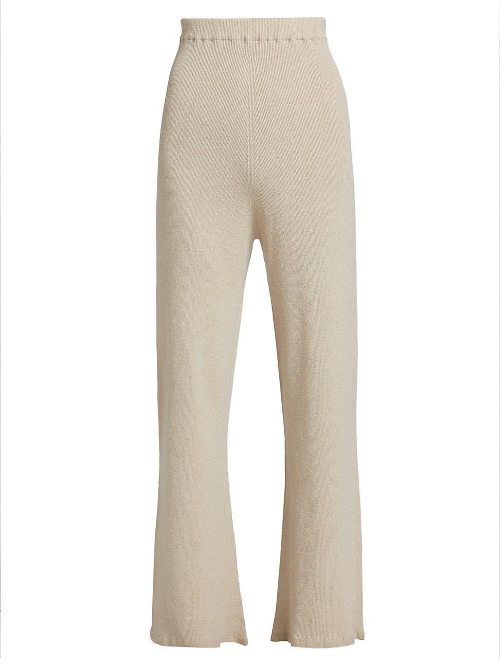 Womens Delicash Silk-Cashmere Knit Flared Pants Product Image