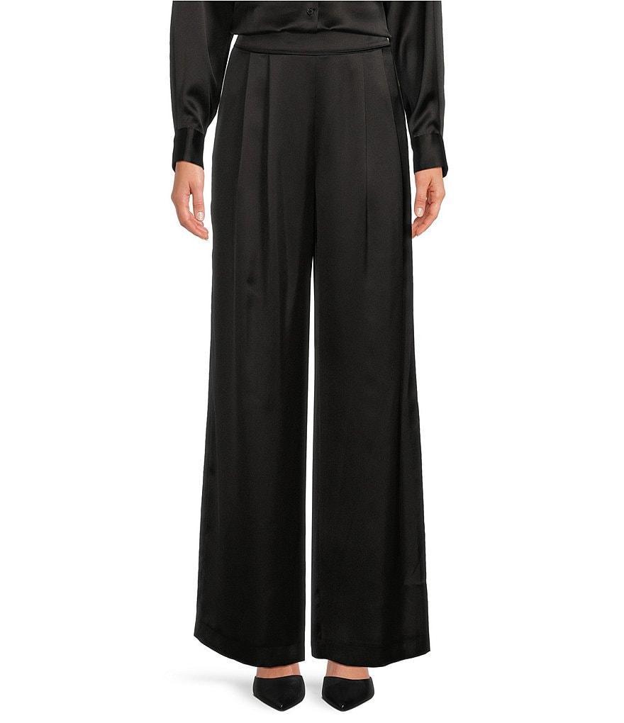 Gianni Bini Devon Wide Leg High Rise Satin Pants Product Image